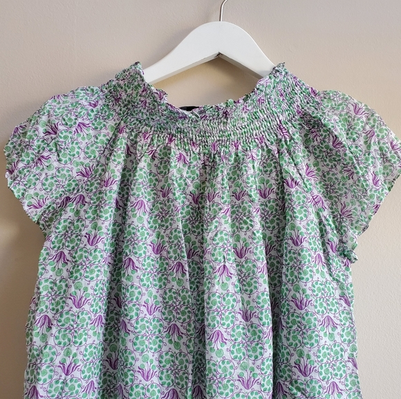 Zara short sleeve soft flowy top , purple yellow floral prints XS size - Picture 7 of 8